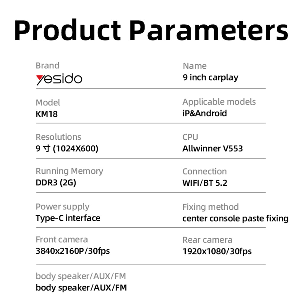 Auto Navigatie Yesido KM18, Wi-Fi, 9 inch