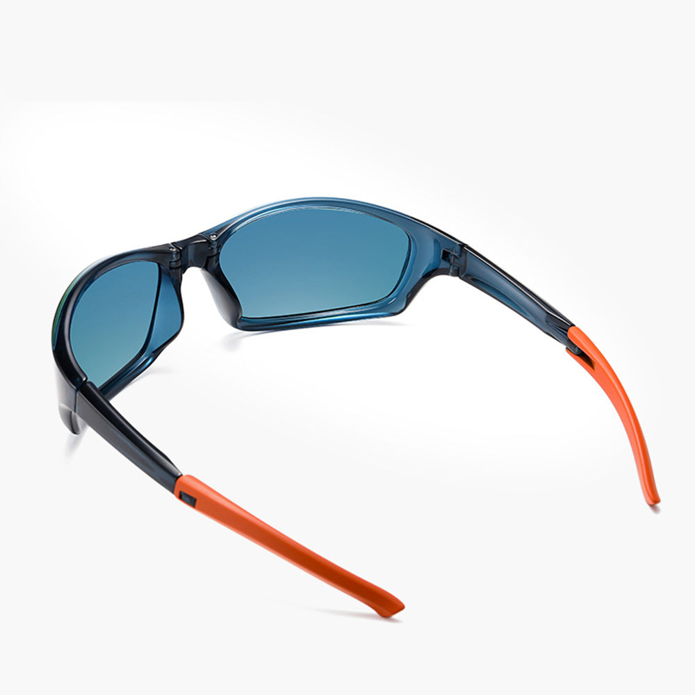 Unisex Fietsbril Techsuit 24101, Gepolariseerd, Zwart Oranje