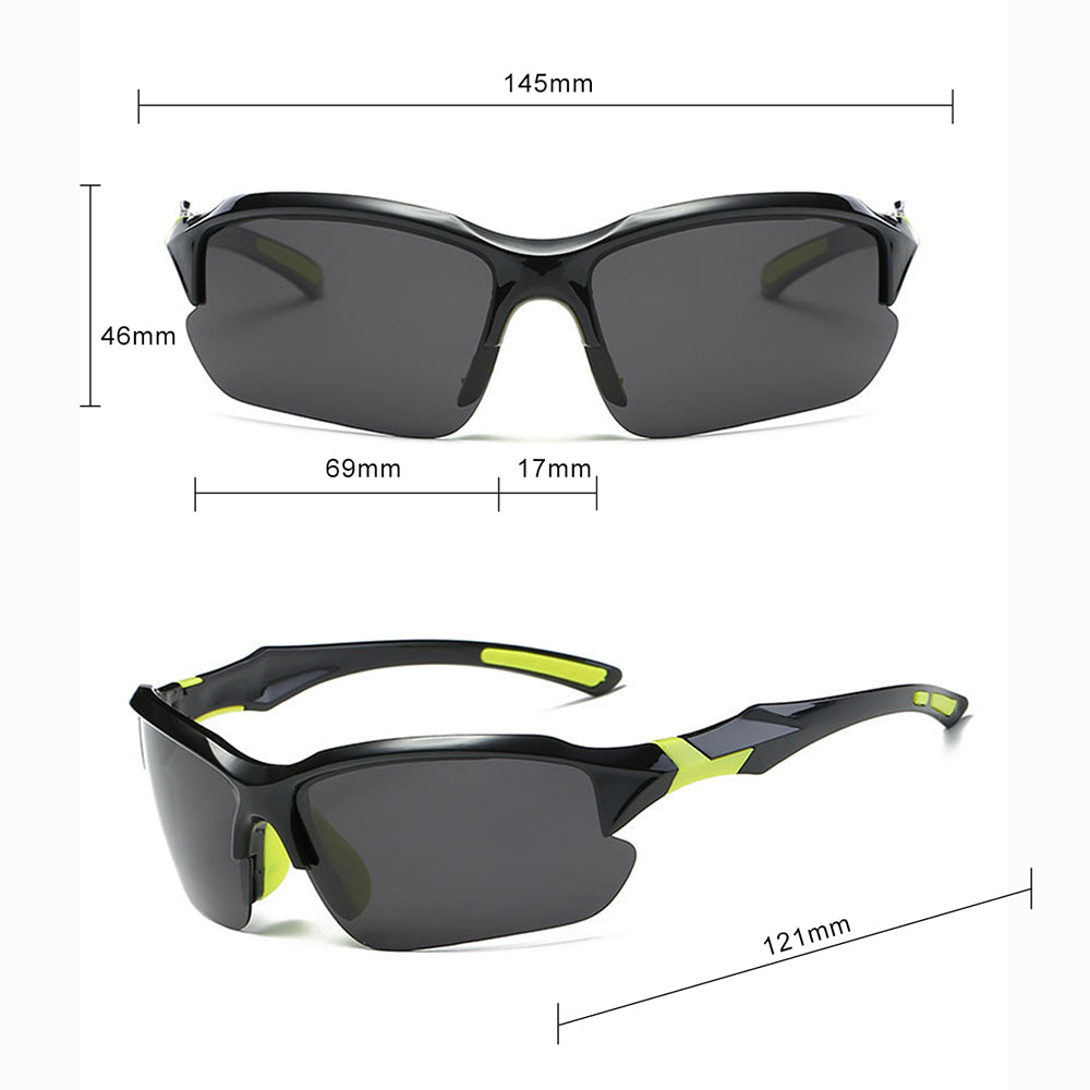 Unisex Fietsbril Techsuit 9301, UV-bescherming, Zwart