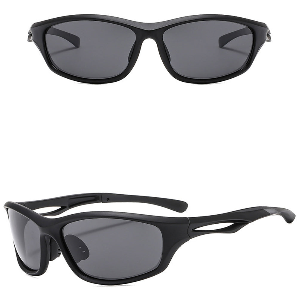 Unisex Fietsbril Techsuit 9309, Gepolariseerd, Zwart Grijs