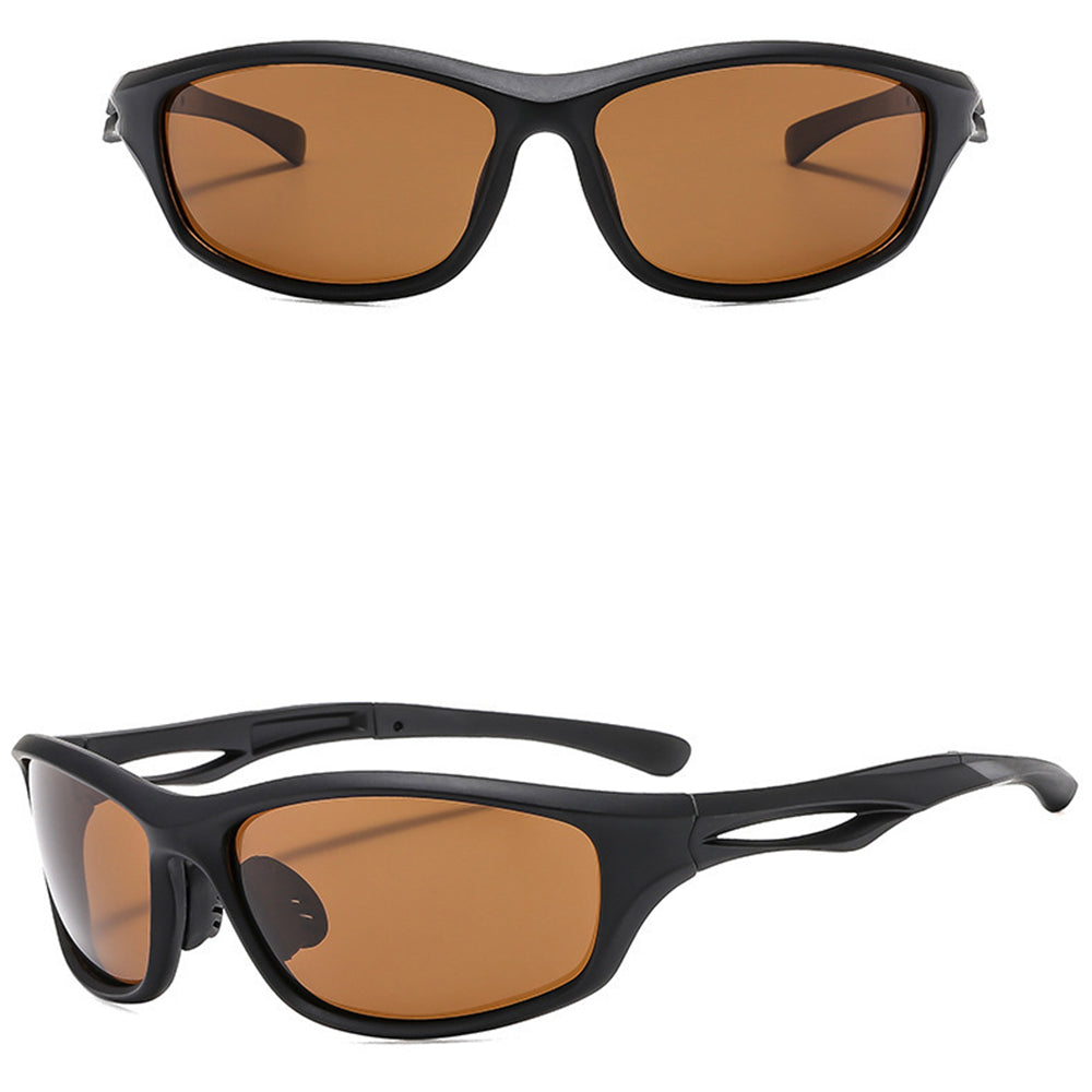 Unisex Fietsbril Techsuit 9309, Gepolariseerd, Zwart Bruin