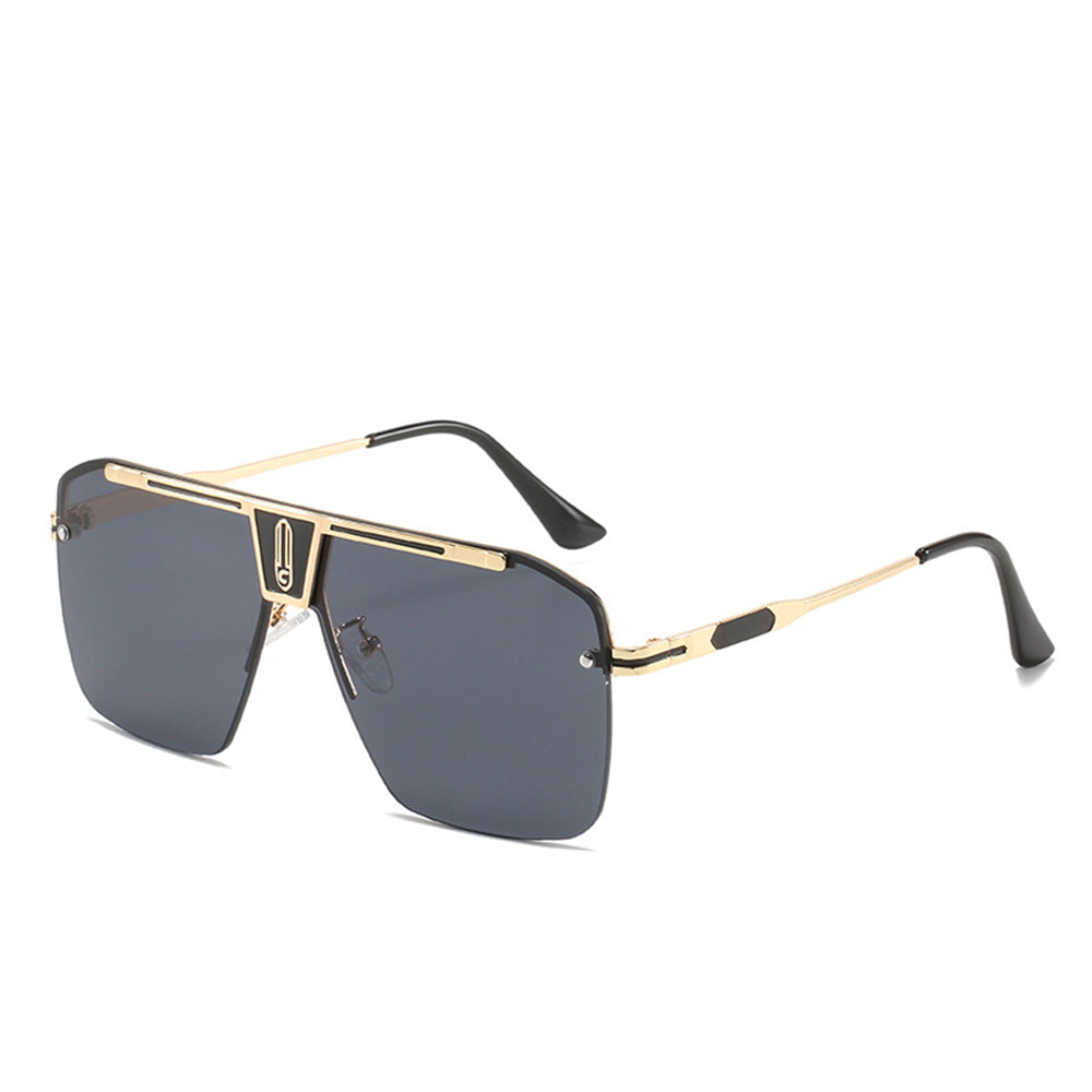 Techsuit 2576 Heren Zonnebril, Goud Zwart Grijs
