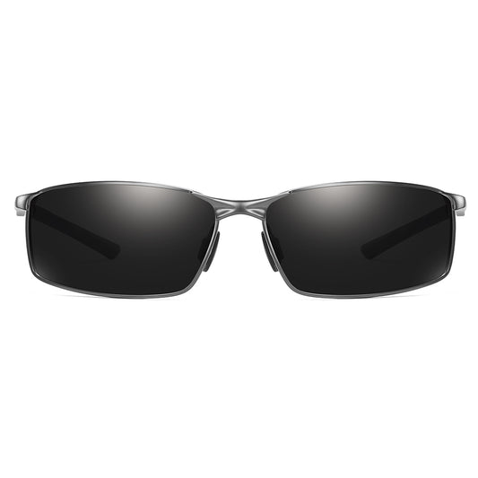 Herenzonnebril Techsuit 559, Gepolariseerd, UV-bescherming, Zwart Zilver