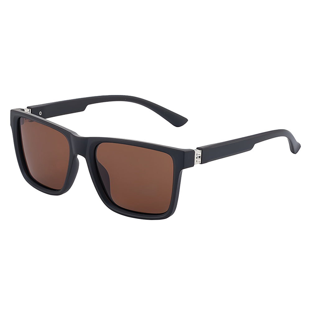 Herenzonnebril Techsuit 8506, Gepolariseerd, UV-bescherming, Mat Bruin Grijs