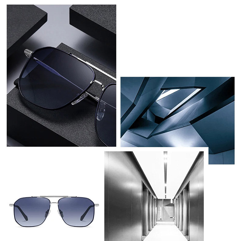 Herenzonnebril Techsuit 8538, Gepolariseerd, UV-bescherming, Roze Goud Paars