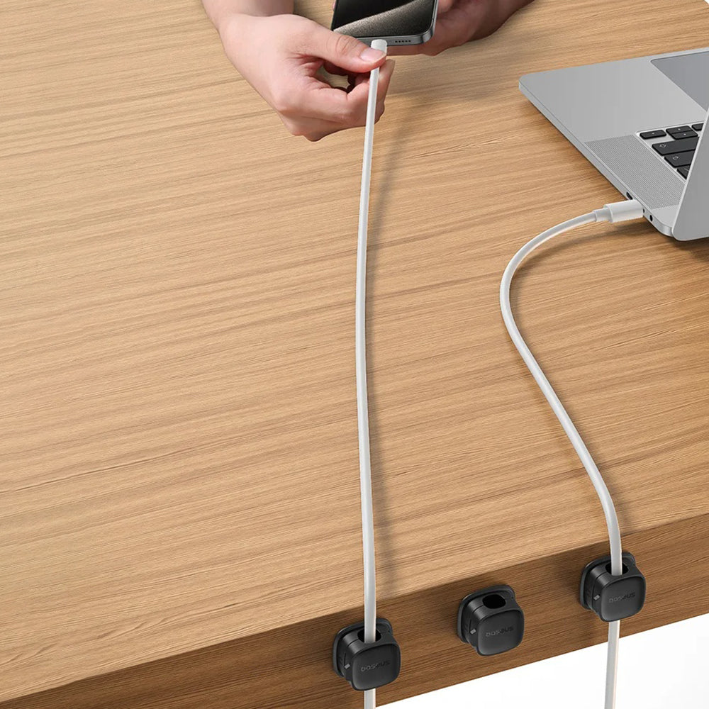 Baseus Lite Magnetische Kabelorganizer, Set van 3 Stuks, Wit B01331106211-00