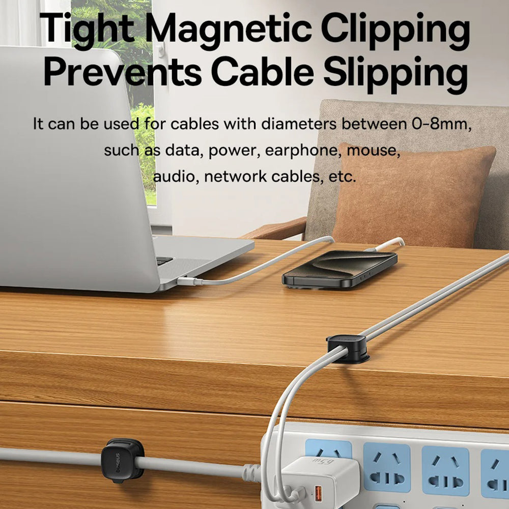 Baseus Lite Magnetische Kabelorganizer, Set van 3 Stuks, Wit B01331106211-00