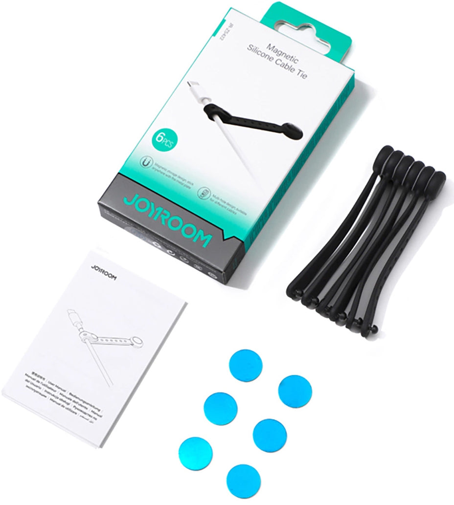 Kabelorganizer Joyroom JR-ZS422, Magnetisch, Set van 6 Stuks, Zwart