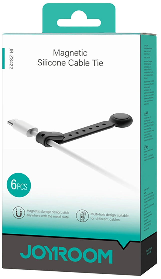 Kabelorganizer Joyroom JR-ZS422, Magnetisch, Set van 6 Stuks, Zwart