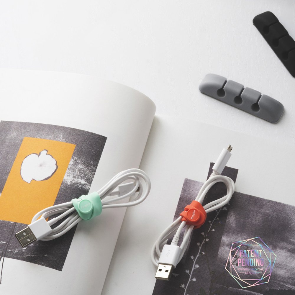 Ringke Kabel Organizer, Set van 4 stuks, Zwart