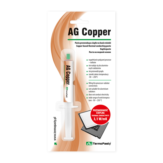 Thermoconductive Paste Termopasty AG Copper, Syringe Type, 1.5g ART.AGT-060
