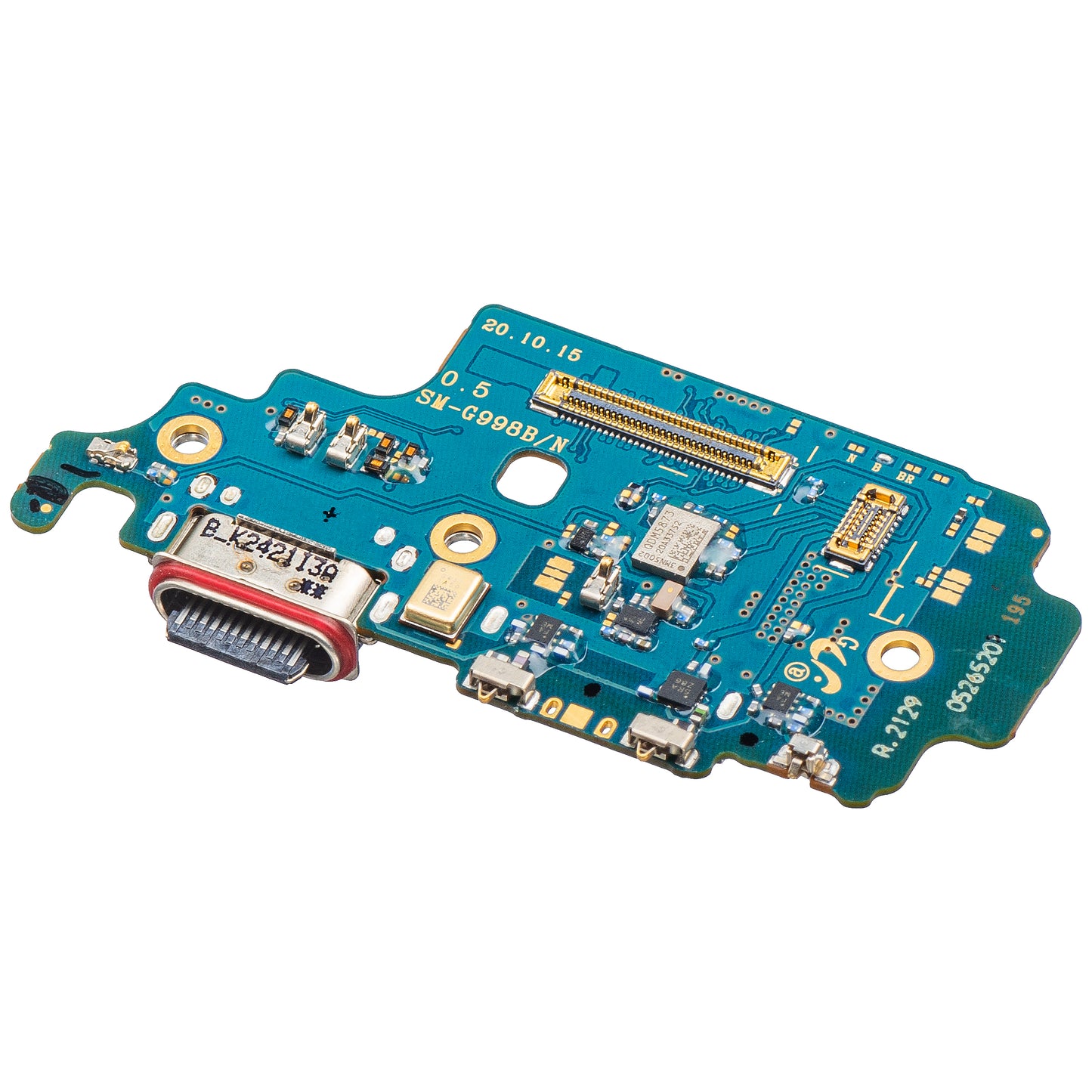 Charging Connector Board - Microphone - SIM Reader Module Samsung Galaxy S21 Ultra 5G G998, Service Pack GH96-14064A