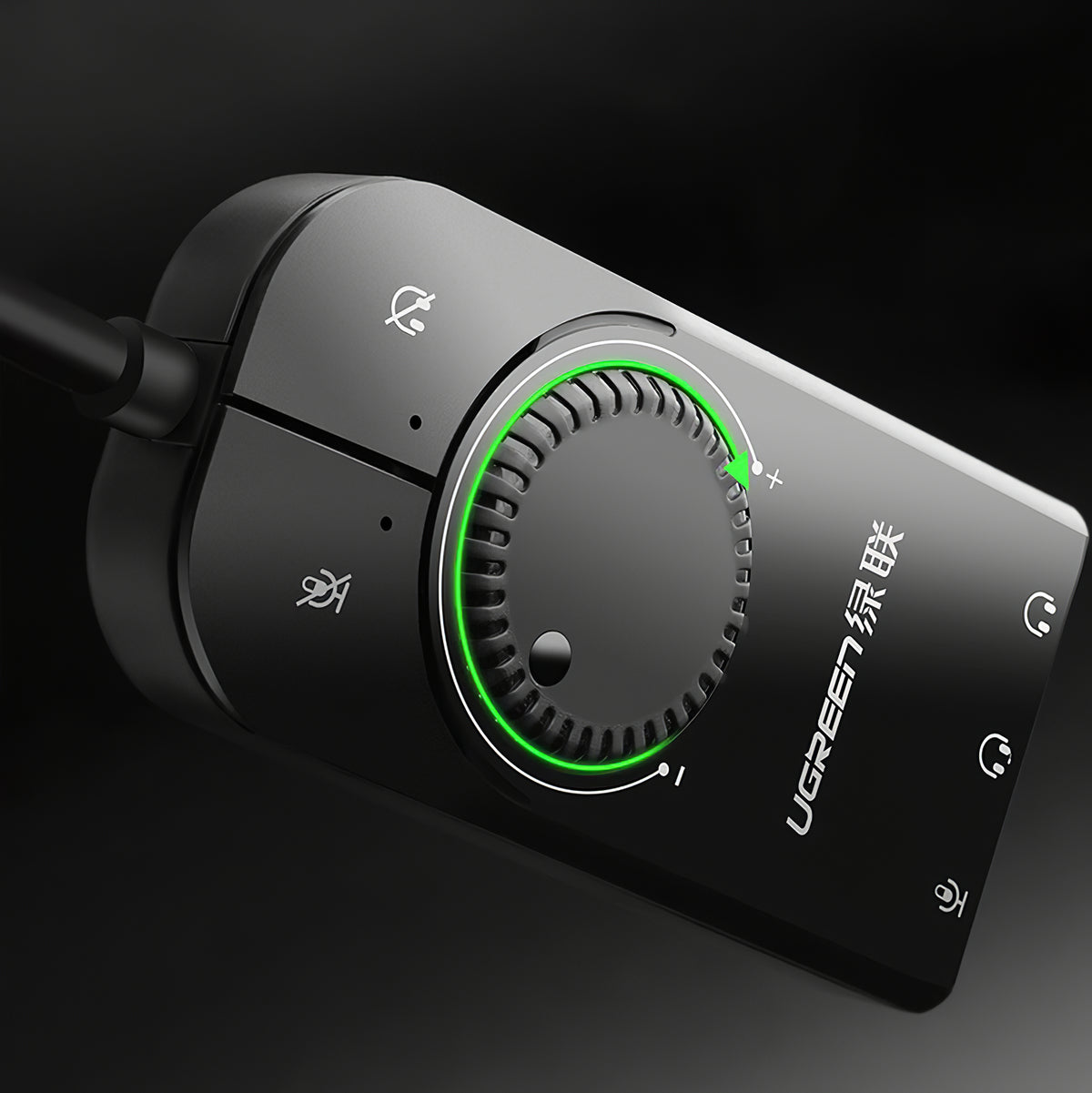 UGREEN CM129 USB-geluidskaart, 3 x 3.5mm Jack, Zwart