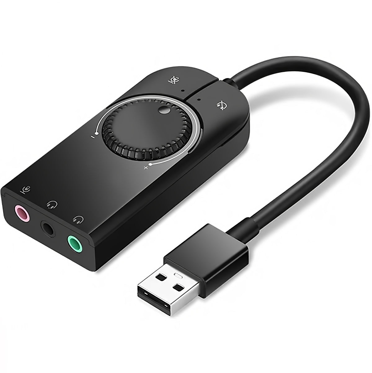 UGREEN CM129 USB-geluidskaart, 3 x 3.5mm Jack, Zwart