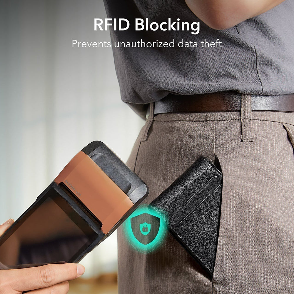 ESR Classic Geo-portemonnee met Find My-functie en RFID-bescherming, Zwart, Herverpakt