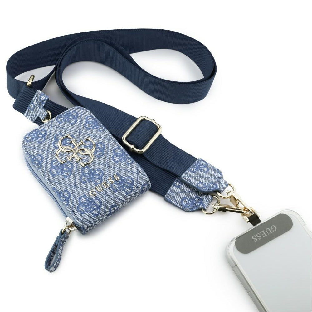 Portemonnee en Telefoonkoord Guess 4G Metalen Logo, Blauw