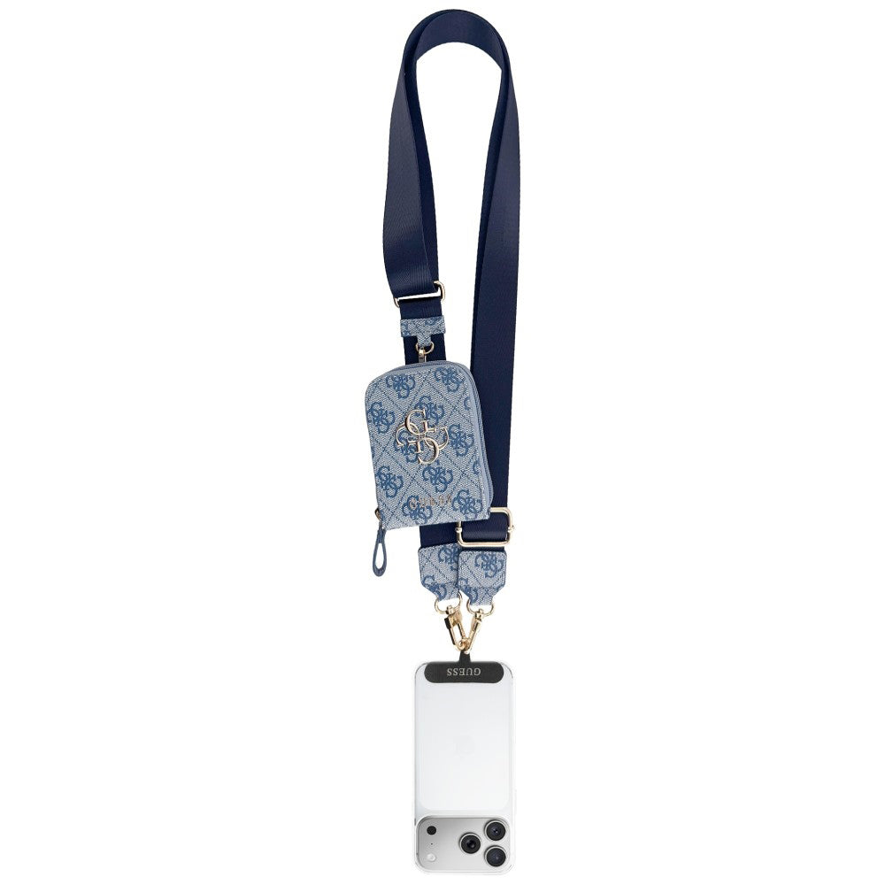 Portemonnee en Telefoonkoord Guess 4G Metalen Logo, Blauw
