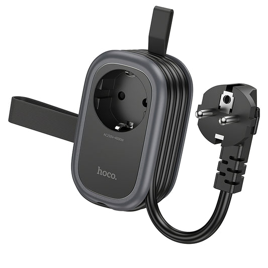Netwerkoplader HOCO NS6, 2 x USB-A - 1 x USB-C - 1 x Schuko, Zwart