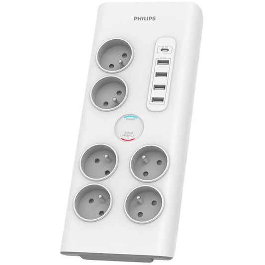 Philips Netwerkoplader, 4 x USB-A - 1 x USB-C - 6 x Schuko, Wit PHIL-SPN7060WA/60