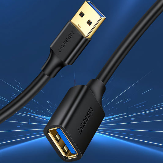 USB 3.0 verlengkabel UGREEN US129, 1m, Zwart