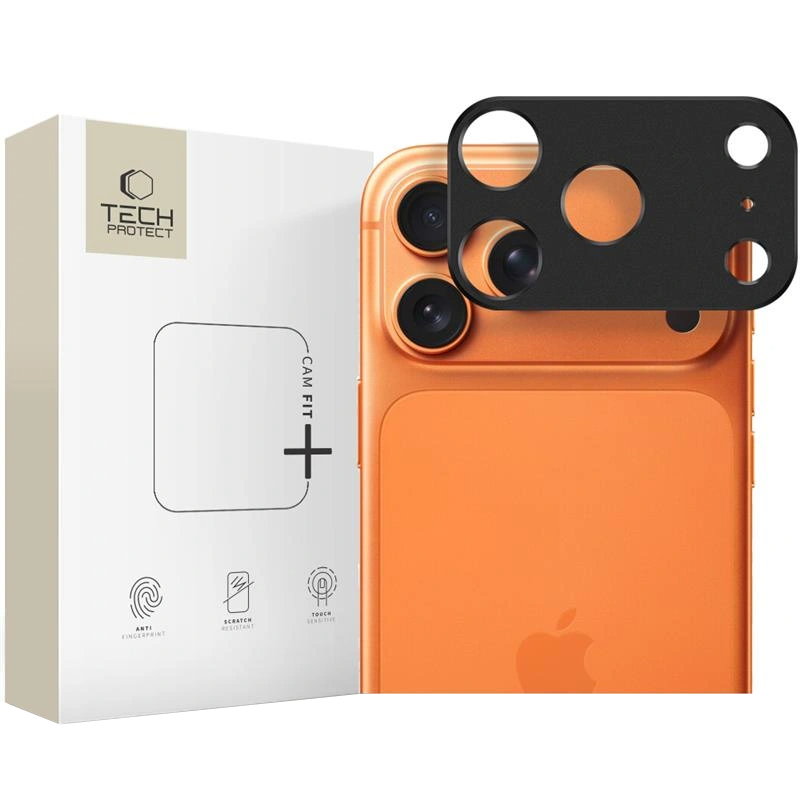 Beschermingsframe Achtercamera Tech-Protect Camalloy Fit+ voor Apple iPhone 17 Pro Max, Aluminium, Zwart