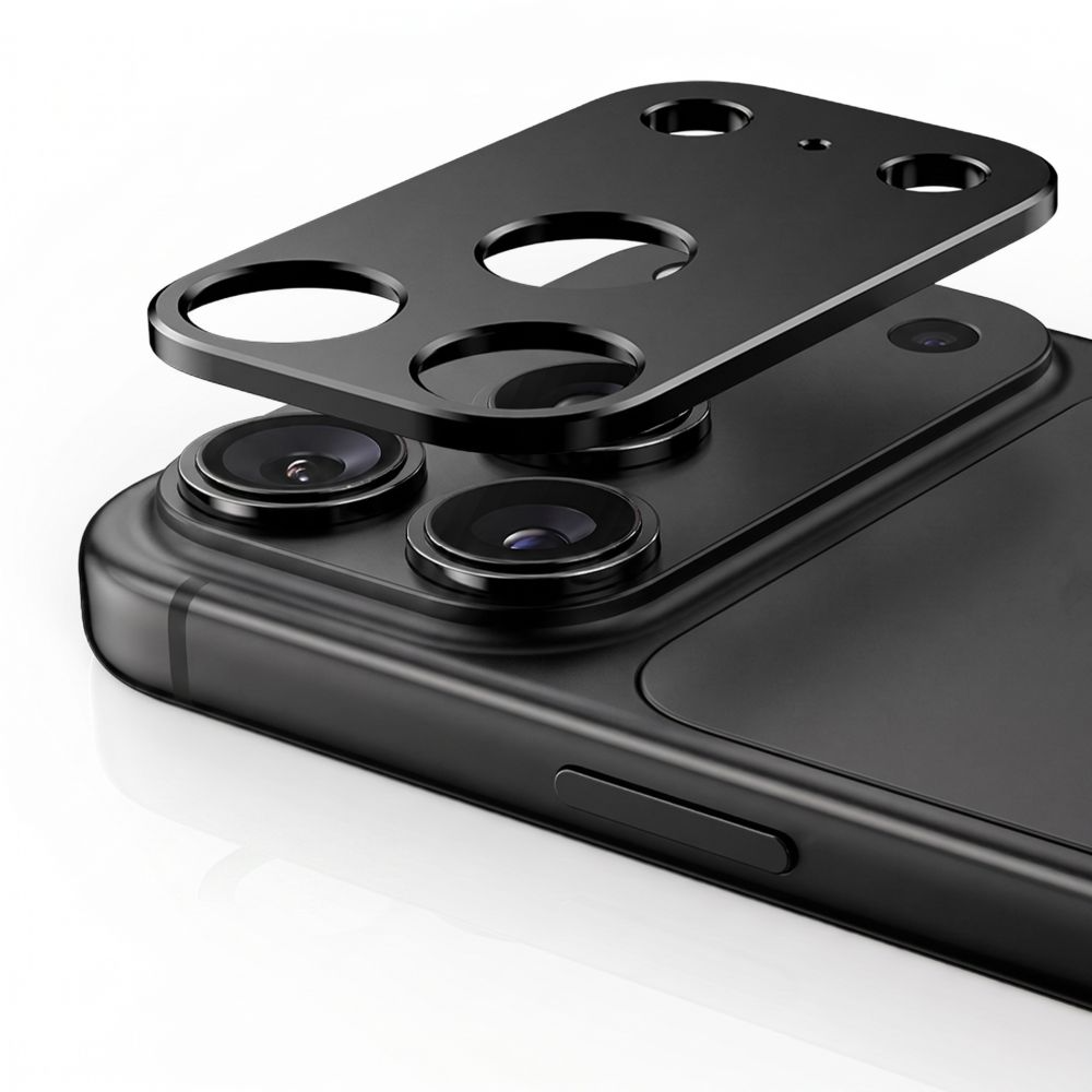 Tech-Protect Camalloy Fit+ Achtercamera Beschermrand voor Apple iPhone 18 Pro, Aluminium, Zwart