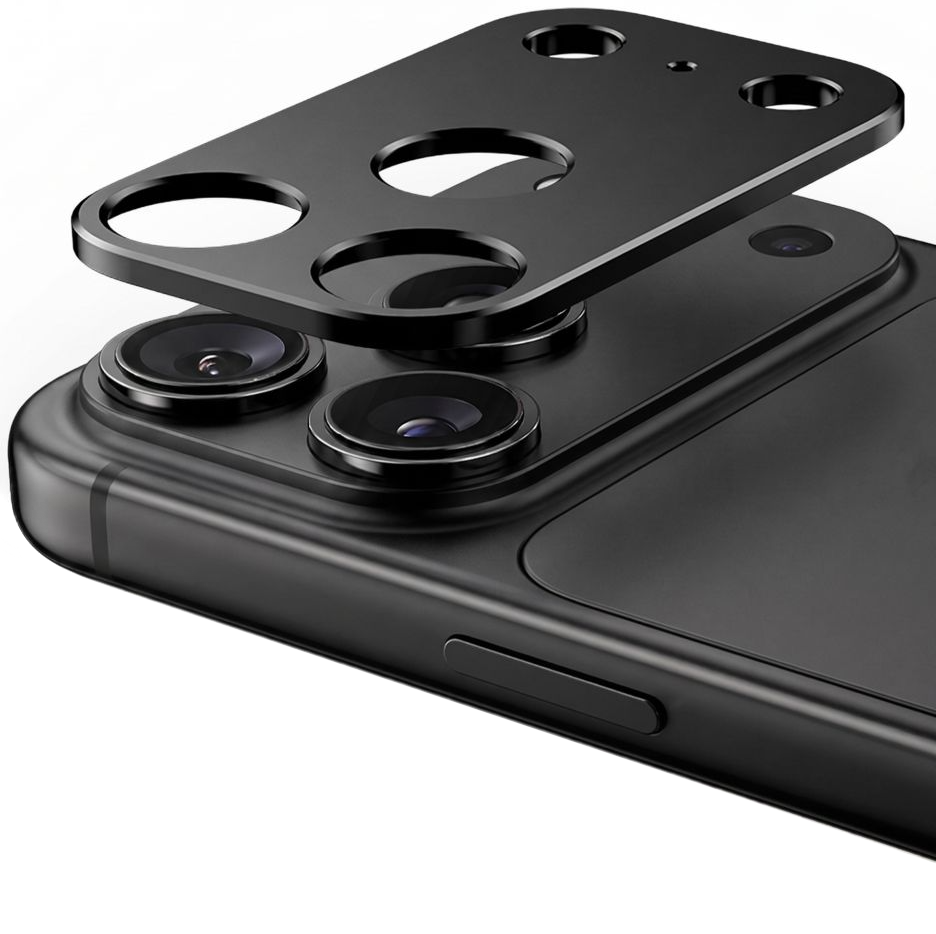 Tech-Protect Camalloy Fit+ Achtercamera Beschermrand voor Apple iPhone 18 Pro Max, Aluminium, Zwart