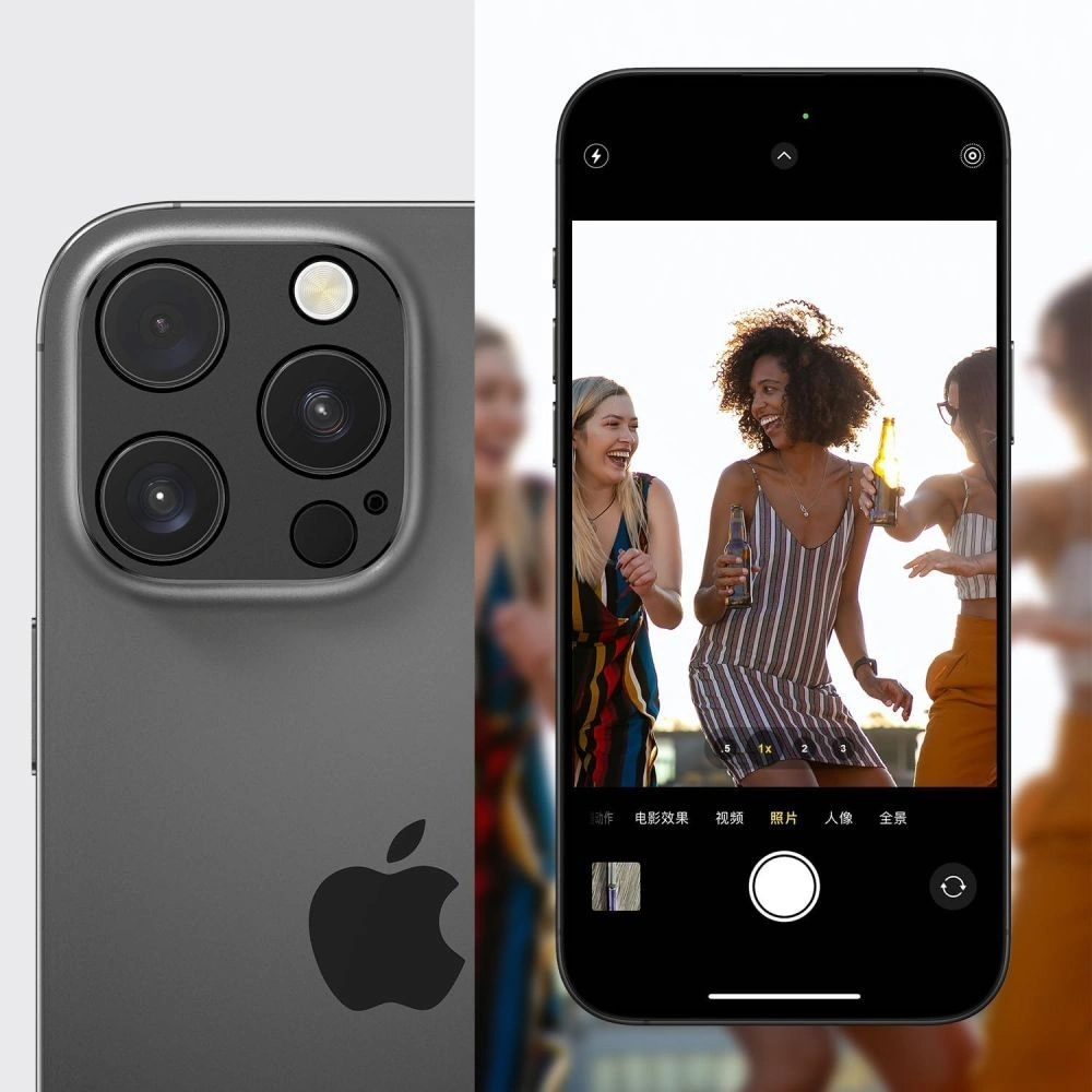 Beschermingsframe Achtercamera Tech-Protect Camalloy Fit+ voor Apple iPhone 17 Pro Max, Aluminium, Zwart