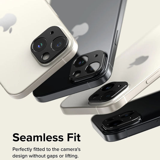 Ringke Styling achtercamera beschermingsframe voor Apple iPhone 15 Plus / 15, Aluminium, Zwart