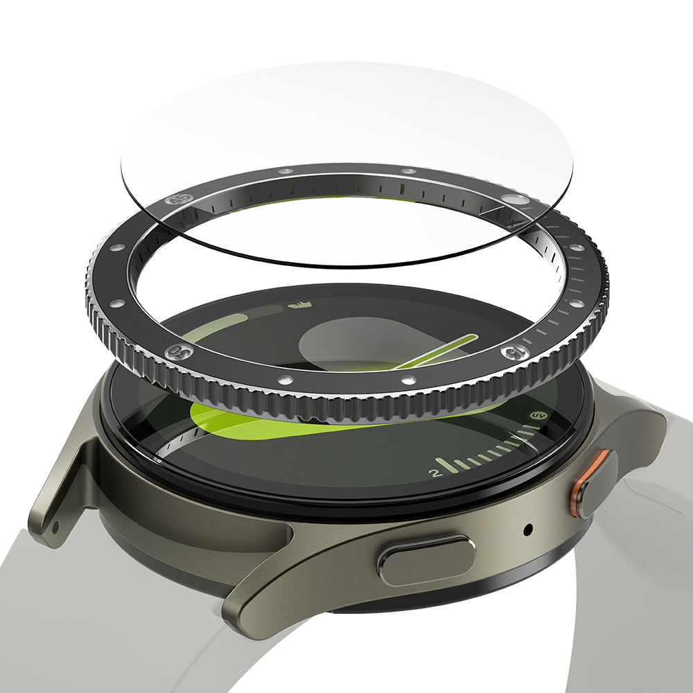 Ringke Premium Styling Beschermingsframe voor Samsung Galaxy Watch7 40mm, Model 2, Zwart