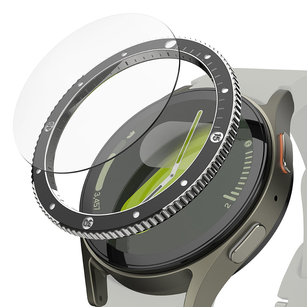 Ringke Premium Styling Beschermingsframe voor Samsung Galaxy Watch7 40mm, Model 2, Zwart