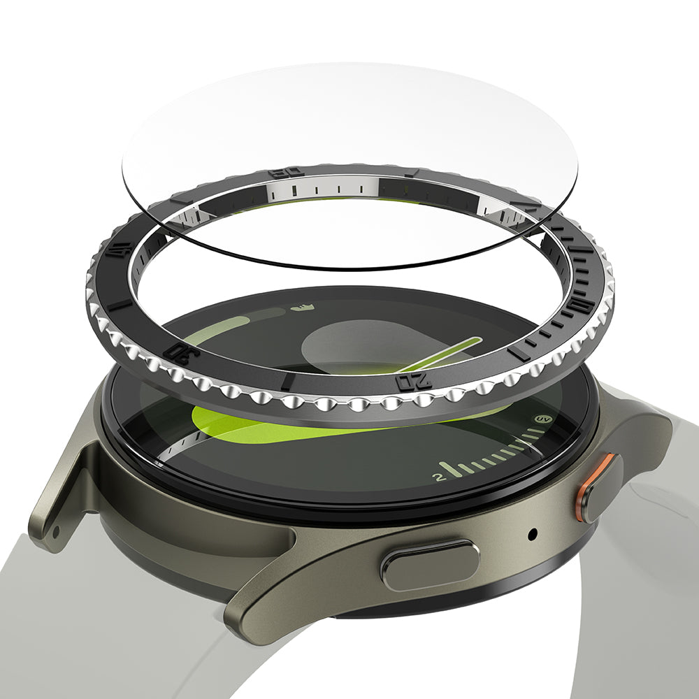 Ringke Premium Styling Beschermingsframe voor Samsung Galaxy Watch7 40mm, Model 3, Zwart