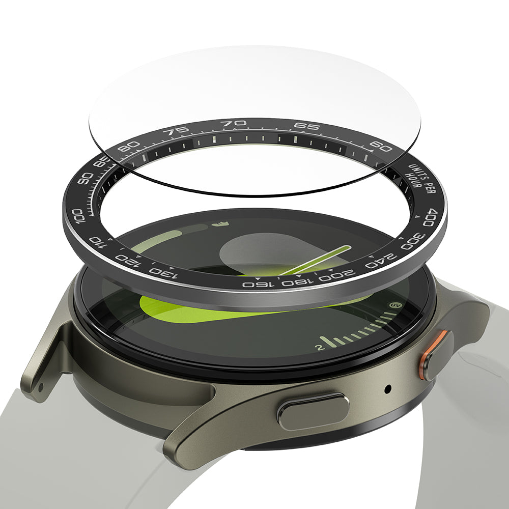 Ringke Premium Styling Beschermingsframe voor Samsung Galaxy Watch7 44mm, Model 1, Zwart