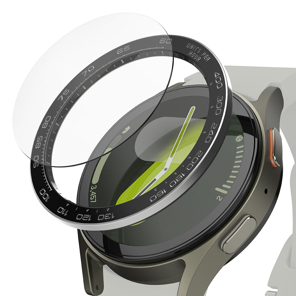 Ringke Premium Styling Beschermingsframe voor Samsung Galaxy Watch7 44mm, Model 1, Zwart