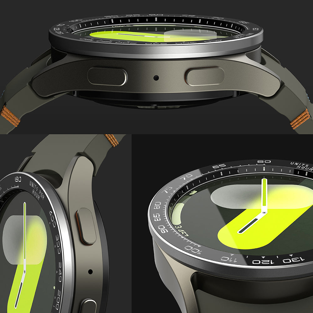 Ringke Premium Styling Beschermingsframe voor Samsung Galaxy Watch7 44mm, Model 1, Zwart