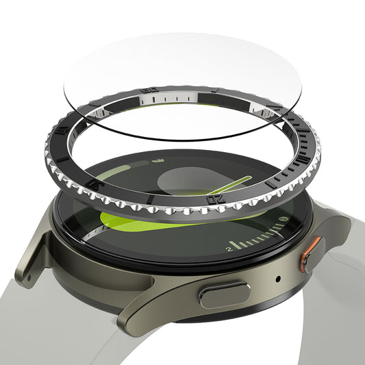 Ringke Premium Styling Beschermingsframe voor Samsung Galaxy Watch7 44mm, Model 3, Zwart