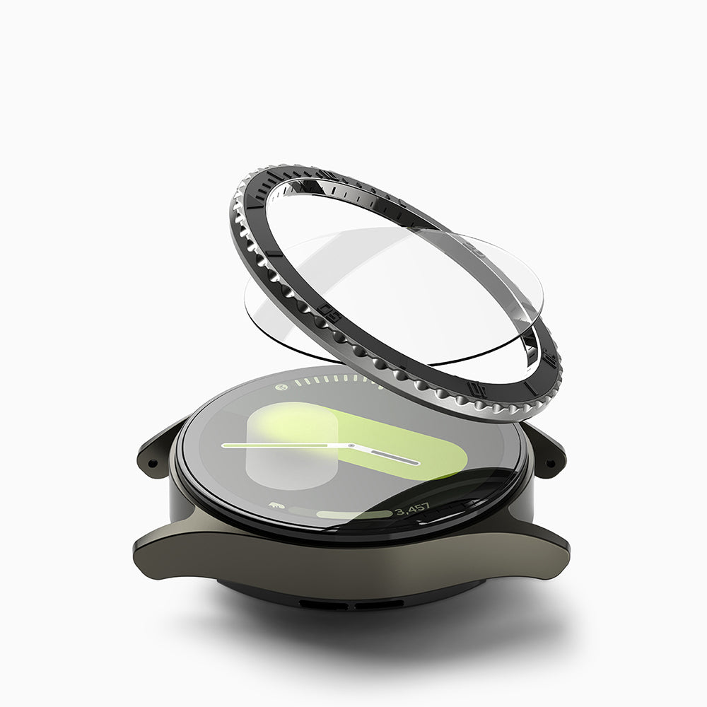 Ringke Premium Styling Beschermingsframe voor Samsung Galaxy Watch7 44mm, Model 3, Zwart