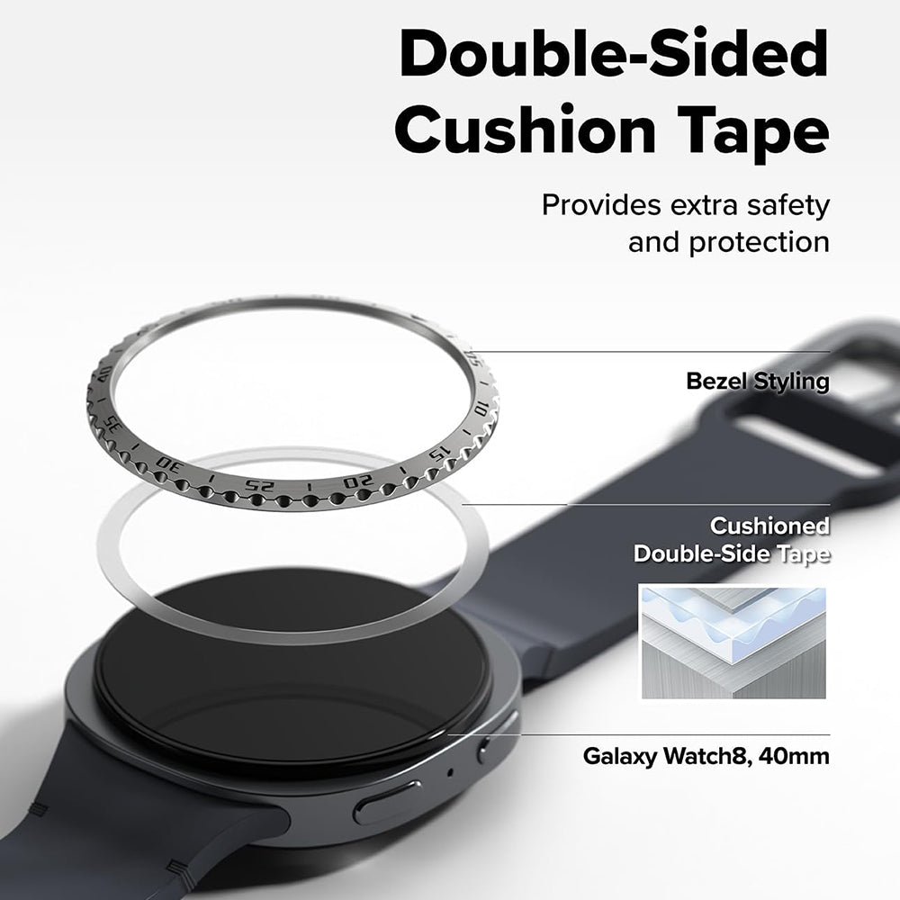 Ringke Inner Styling Beschermingsframe voor Samsung Galaxy Watch8 Classic, Zwart