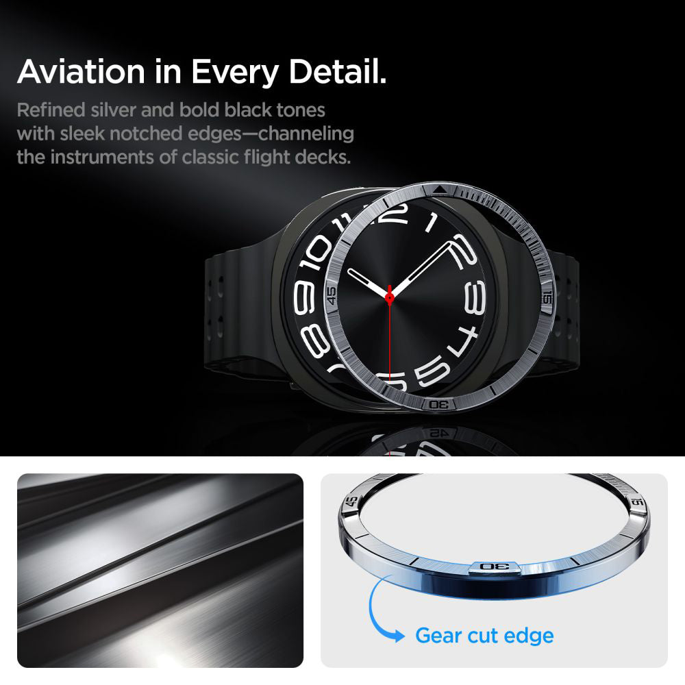 Spigen Tune Pilot Protection Frame for Samsung Galaxy Watch8 44mm, Silver ACS10009