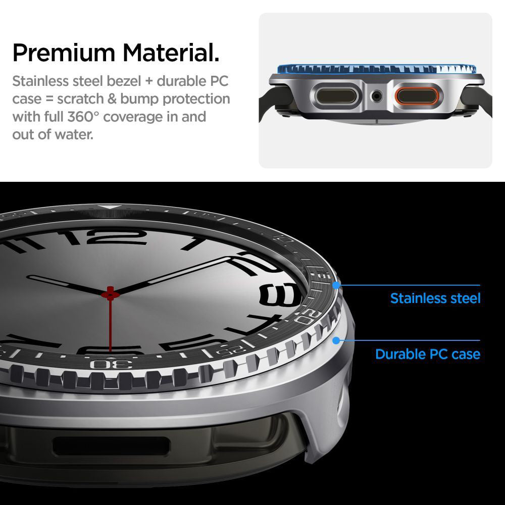 Spigen Tune Pro Diver Beschermingsframe voor Samsung Galaxy Watch8 44mm, Zwart