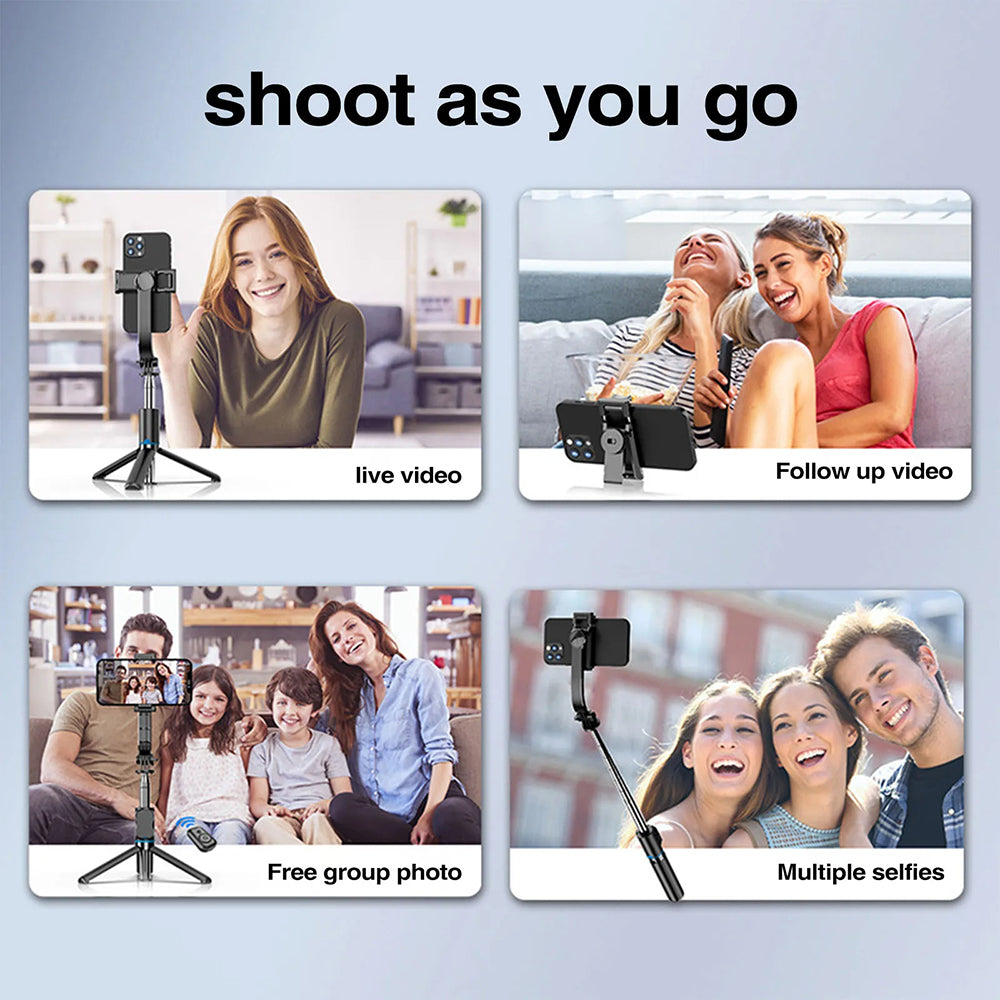 Selfie Stick Bluetooth Techsuit C01, Universeel, Zwart