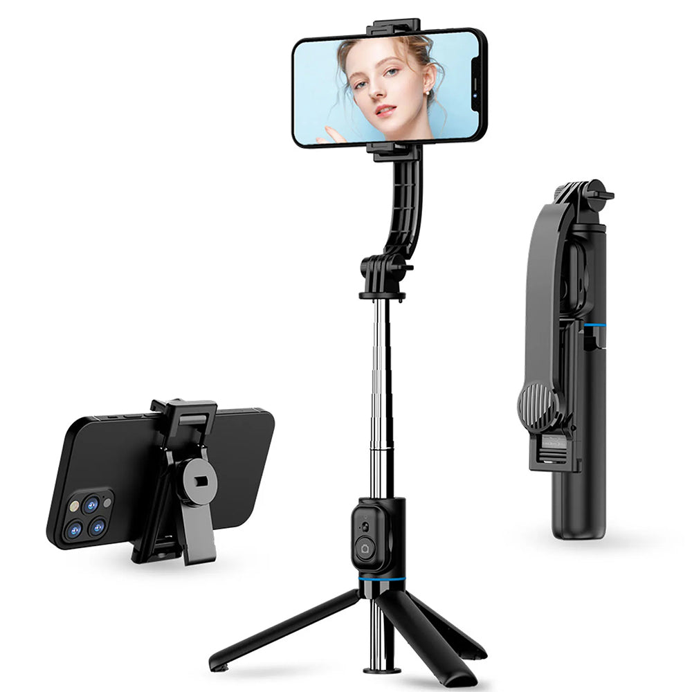 Selfie Stick Bluetooth Techsuit C01, Universeel, Zwart