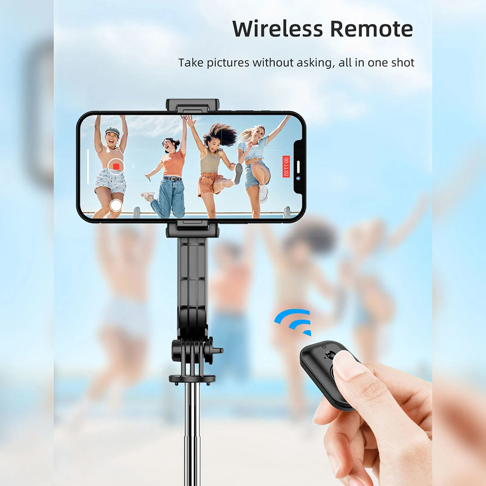 Selfie Stick Bluetooth Techsuit C01, Universeel, Zwart