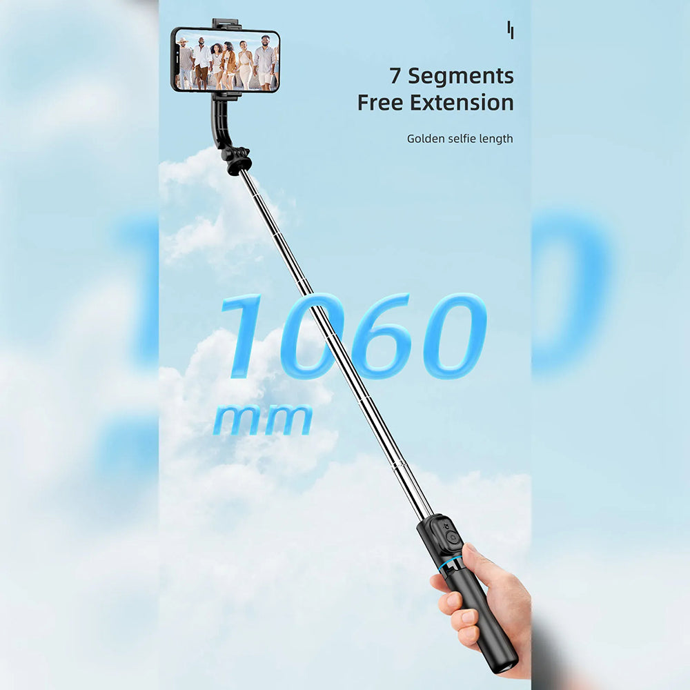 Selfie Stick Bluetooth Techsuit C01, Universeel, Zwart
