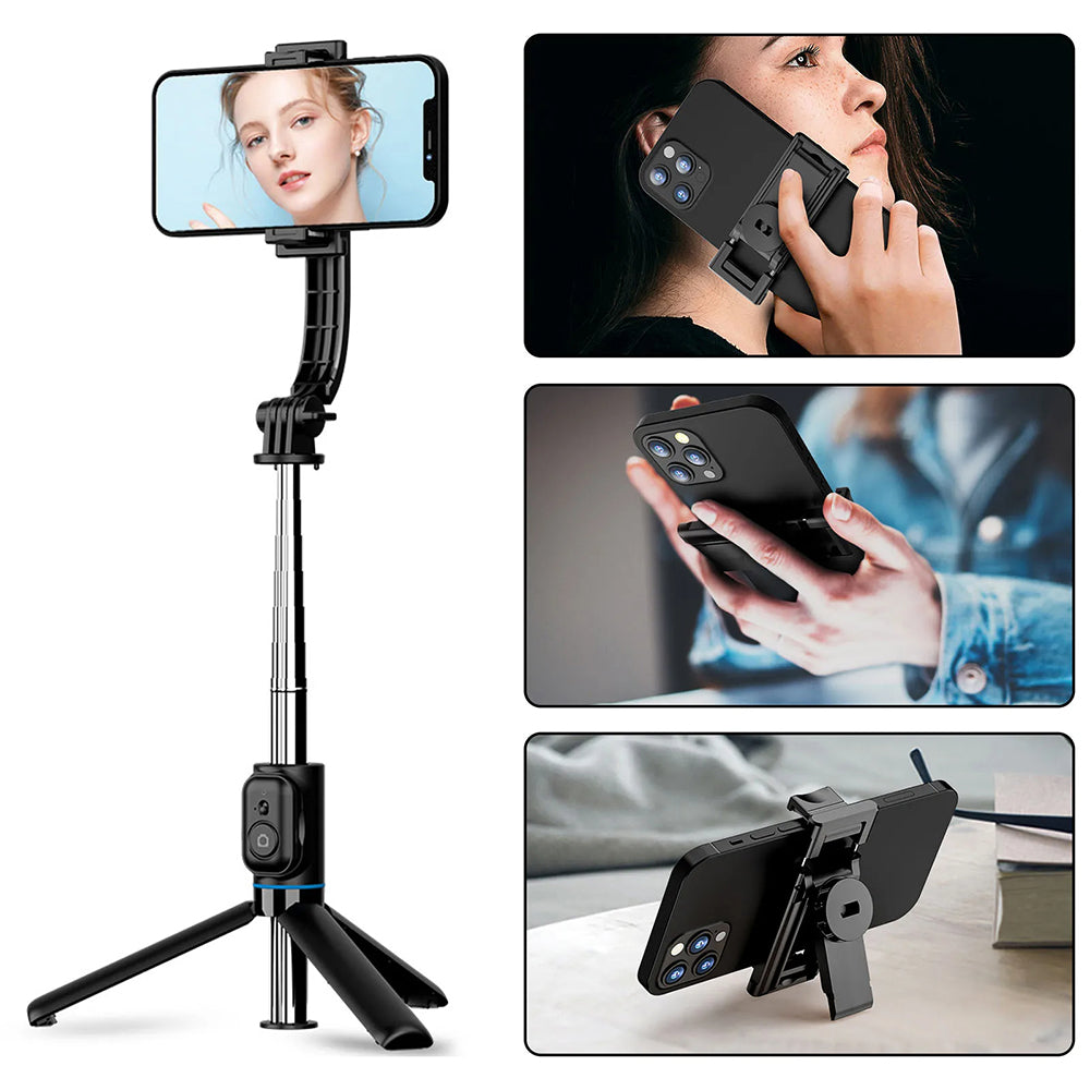 Selfie Stick Bluetooth Techsuit C01, Universeel, Zwart
