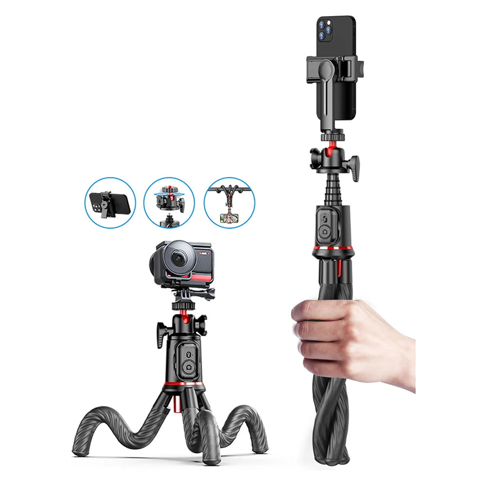 Selfie Stick Bluetooth Techsuit C03, Universeel, Zwart