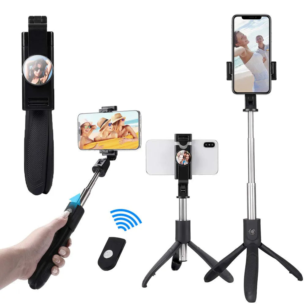 Selfie Stick Bluetooth Techsuit K06, Universeel, Zwart