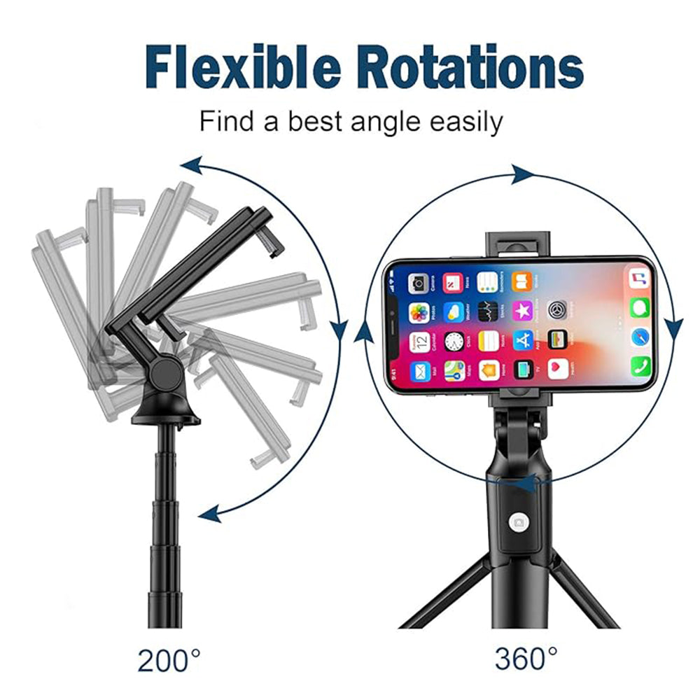 Selfie Stick Bluetooth Techsuit K22, Universeel, Zwart
