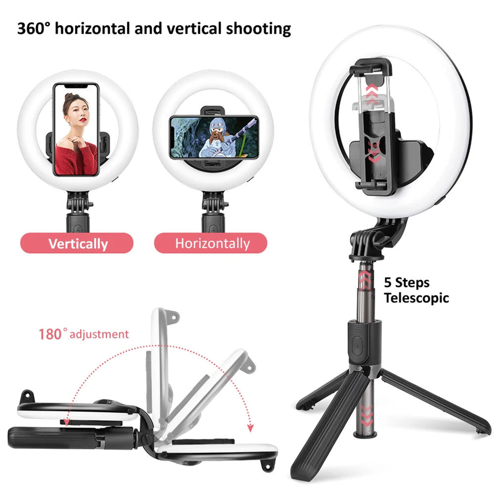 Selfie Stick Bluetooth Techsuit L07, Universeel, Zwart