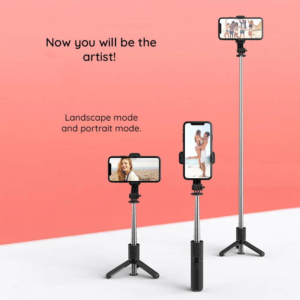 Selfie Stick Bluetooth Techsuit L11, Universeel, Zwart